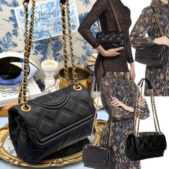 🆕 TORY BURCH 🧿 NWOT Fleming Soft Convertible Shoulder Bag, Black - AUTH - Picture 1 of 15